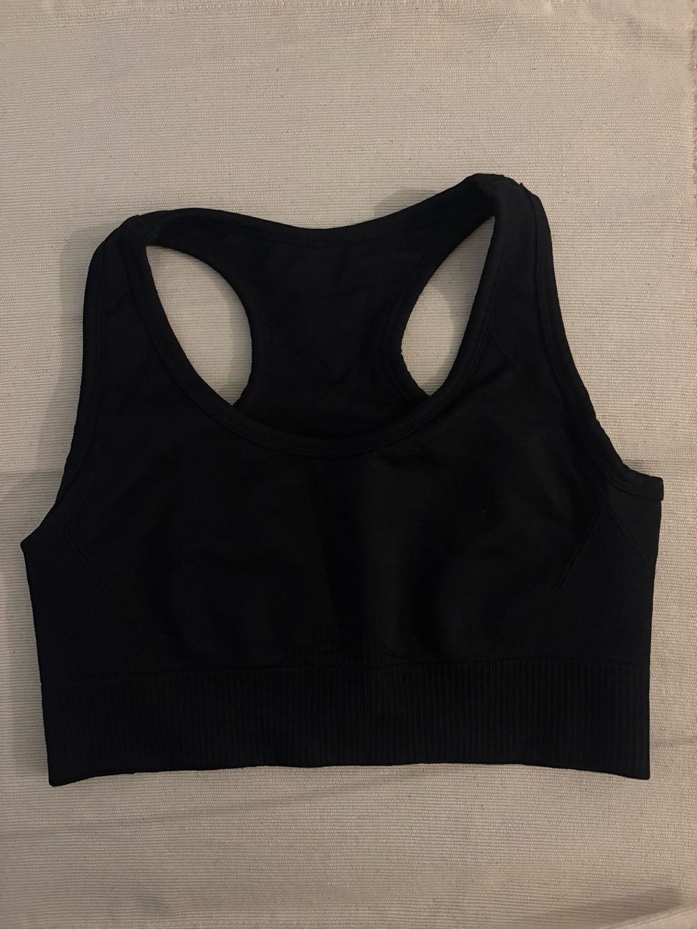 Seamless Black Racerback Sports Bra